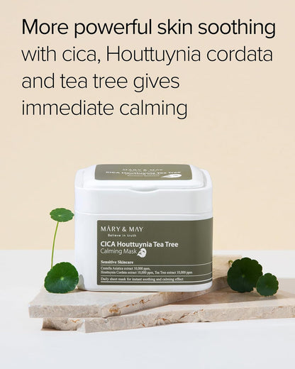 MARY & MAY CICA Houttuynia Tea Tree Calming Mask (30Sheets)