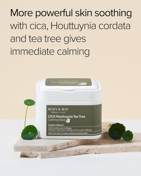 MARY & MAY CICA Houttuynia Tea Tree Calming Mask (30Sheets)