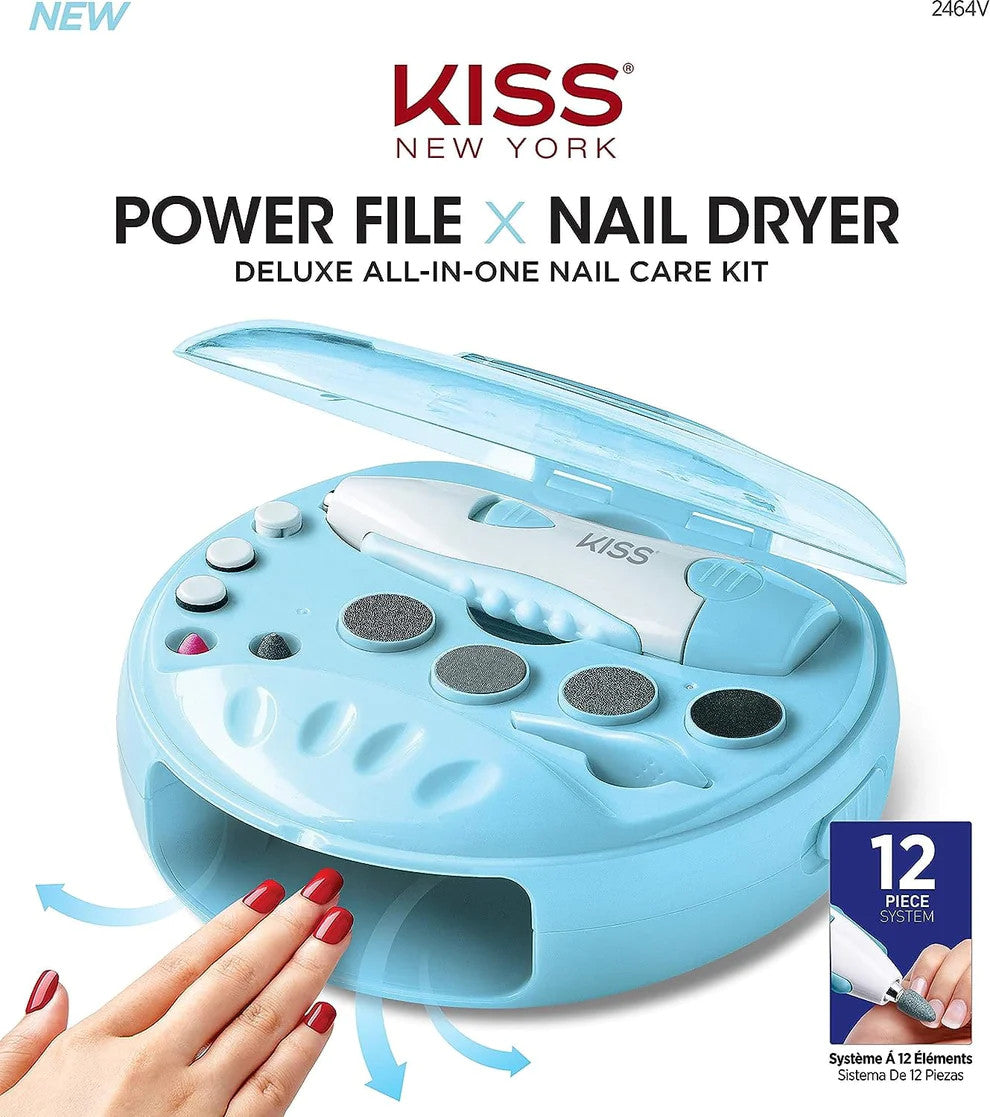 KISS New York Deluxe All-In-One Nail Care Kit Power File X Nail Dryer