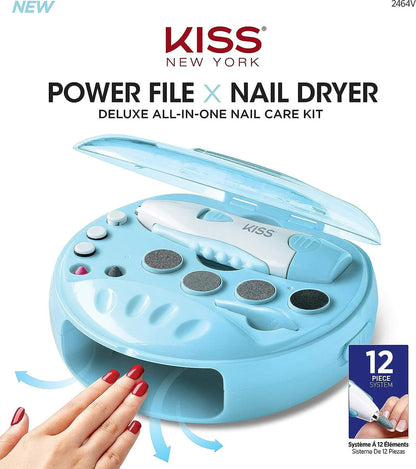 KISS New York Deluxe All-In-One Nail Care Kit Power File X Nail Dryer