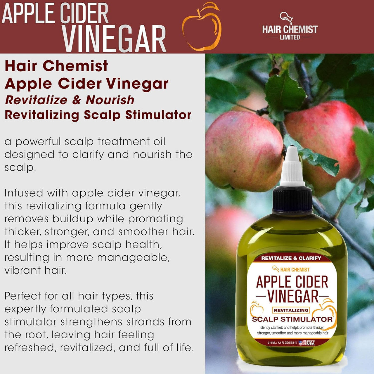 HAIR CHEMIST Apple Cider Revitalizing Scalp Stimulator (7.1oz)