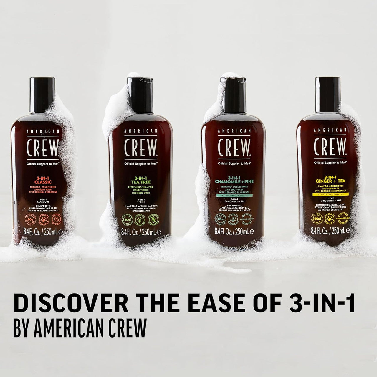 American Crew 3-IN-1 Ginger Tea Shampoo, Conditioner and Body Wash (8.4 oz)