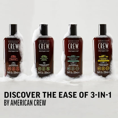 American Crew 3-IN-1 Ginger Tea Shampoo, Conditioner and Body Wash (8.4 oz)