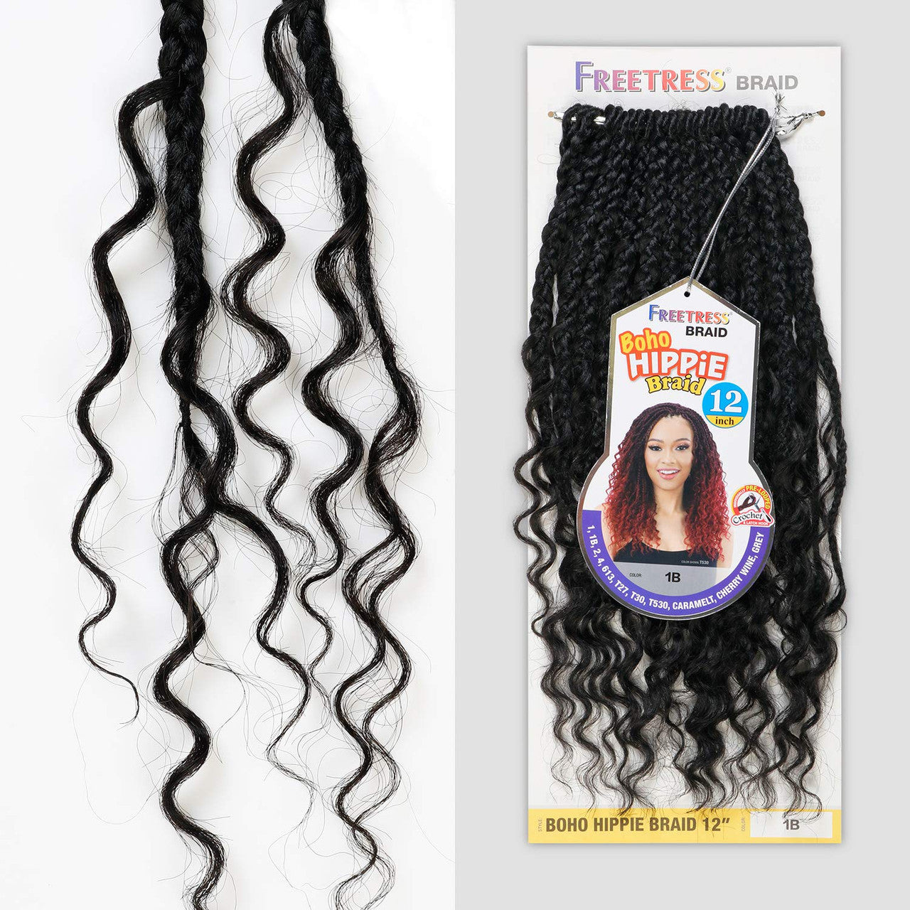 SHAKE N GO Freetress Braid Synthetic Crochet Hair - Boho Hippie Braid 12"