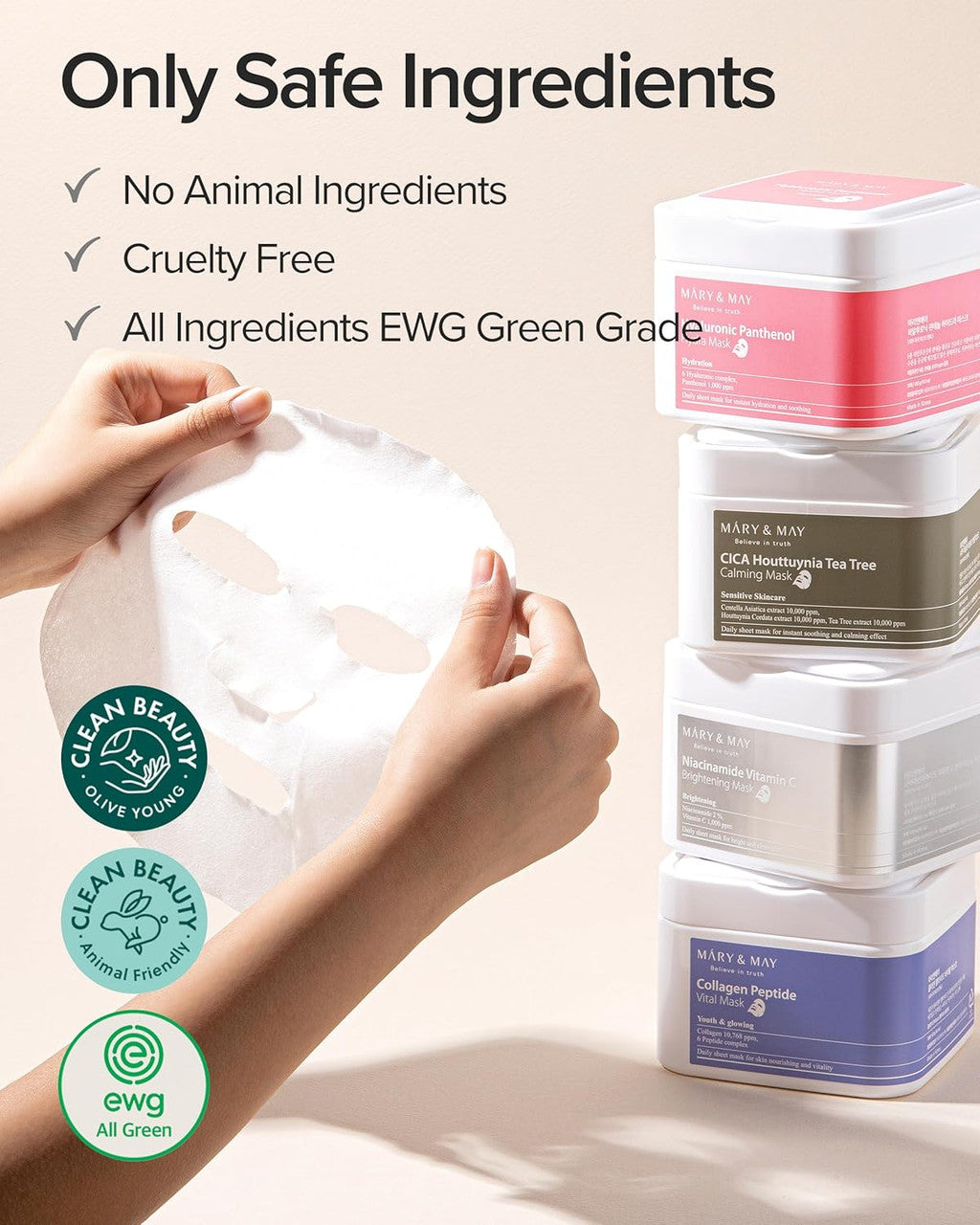MARY & MAY Collagen Peptide Vital Mask (30Sheets)