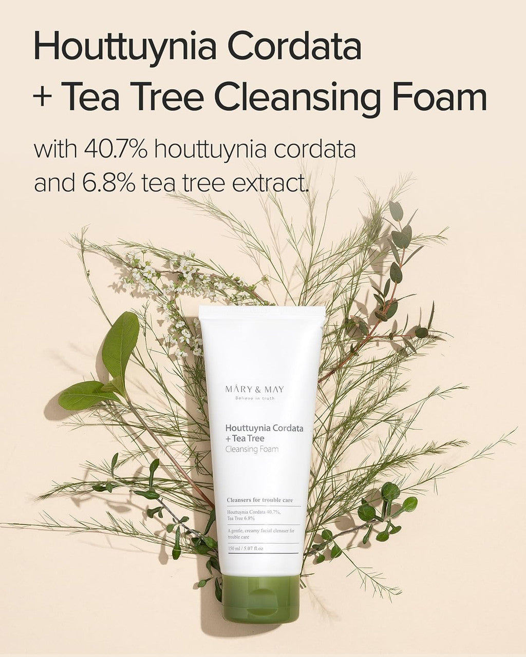 MARY & MAY Houttuynia Cordata Tea Tree Deep Clean Foam (5.07oz)
