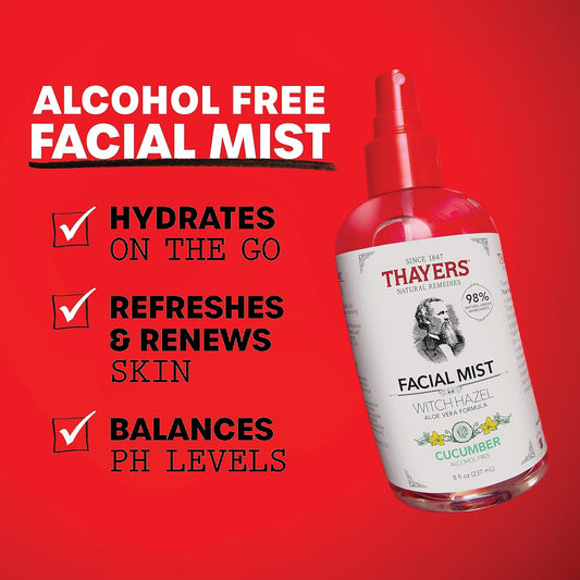 THAYERS Alcohol-Free Witch Hazel Facial Mist Toner - Cucumber (8oz)