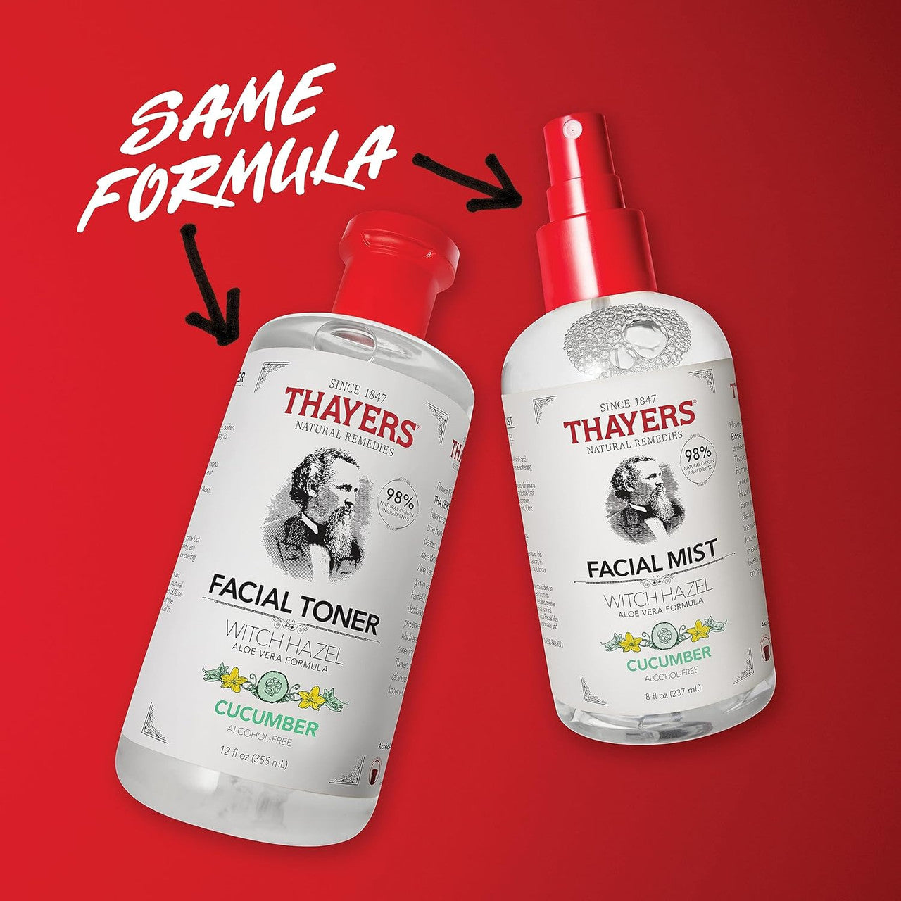 THAYERS Alcohol-Free Witch Hazel Facial Mist Toner - Cucumber (8oz)
