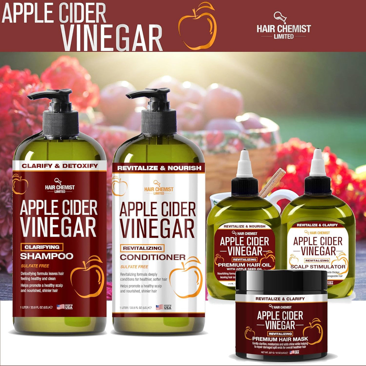 HAIR CHEMIST Apple Cider Vinegar Clarifying Shampoo (33oz)