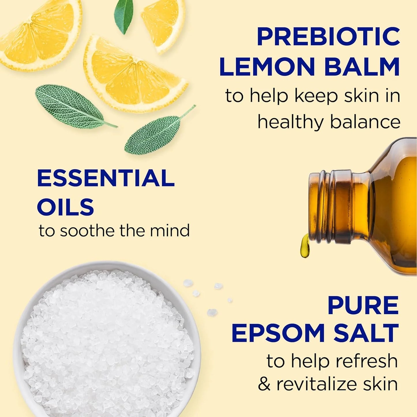 Dr. Teal's Body Wash With Pure Epsom Salt, Prebiotic Lemon Balm (24oz)
