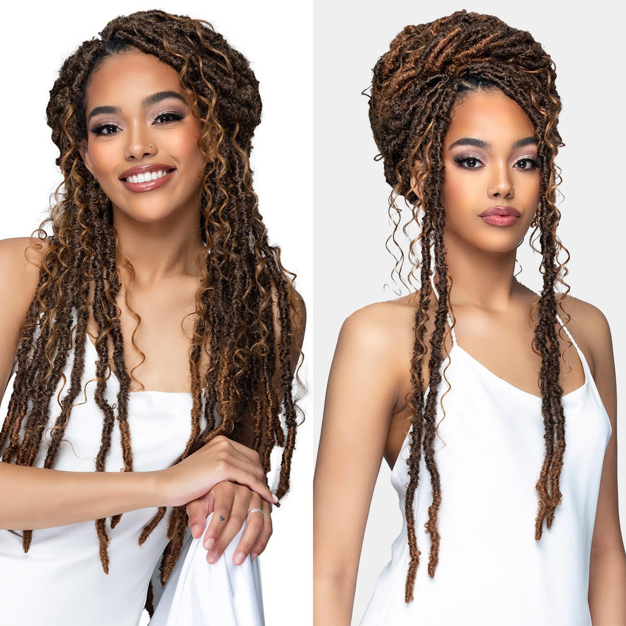 Bobbi Boss Human Hair Blend Crochet Braids - Deep Curl Boho Locs 26"