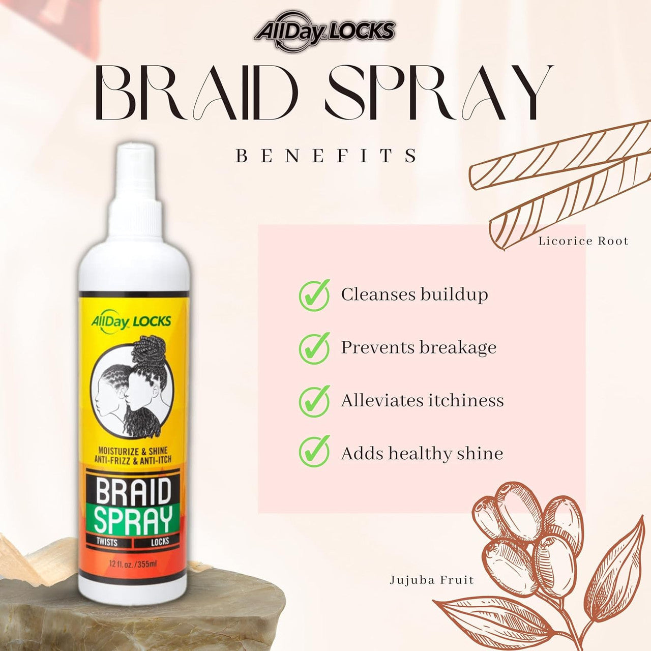 AllDay Locks Braid Spray (12 oz)