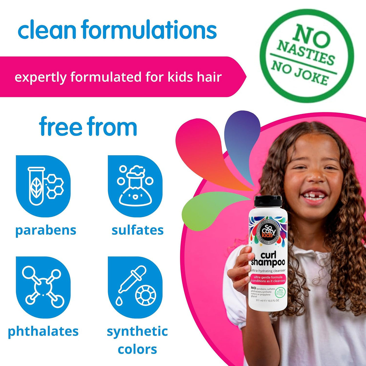 SO COZY Curl Shampoo Ultra Hydrating Cleanser for Kids (10.5oz)