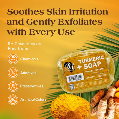 RA Cosmetics 100% All Natural Turmeric Soap (5 oz)