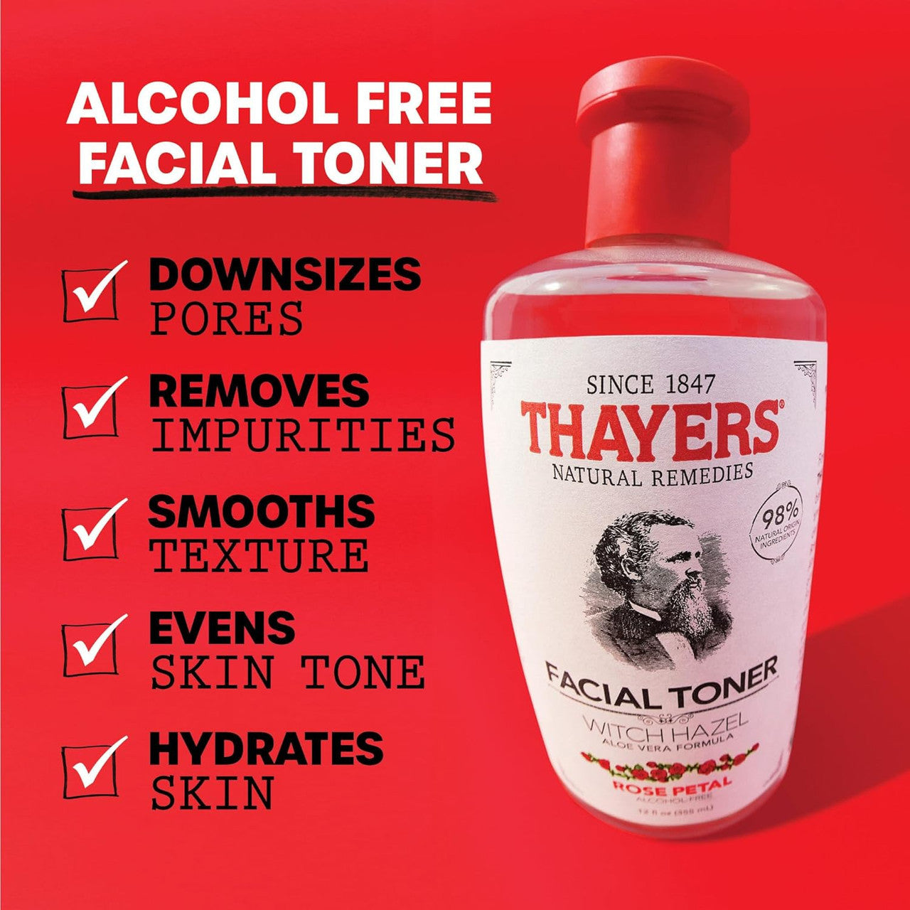 THAYERS Alcohol-Free Witch Hazel Facial Toner (12oz)