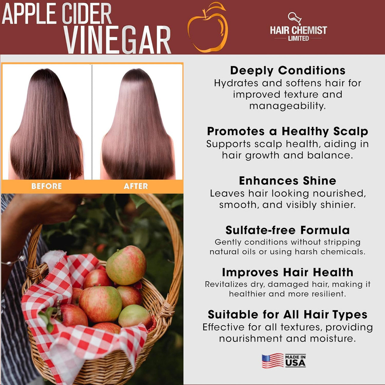 HAIR CHEMIST Apple Cider Vinegar Revitalizing Conditioner (33oz)