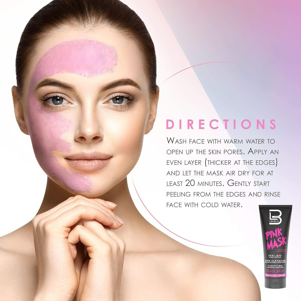 L3VEL3 Pink Peach Rose Peel Off Face Mask