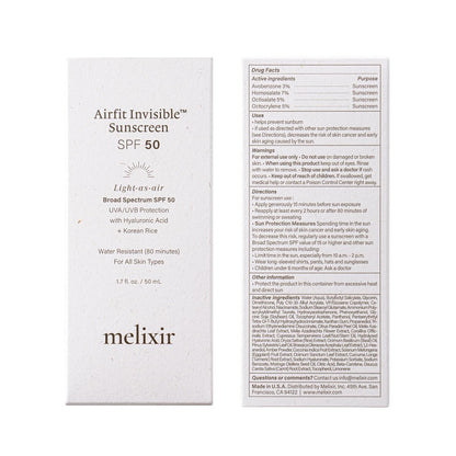 MELIXIR Airfit Invisible Sunscreen SPF 50 (1.7oz)