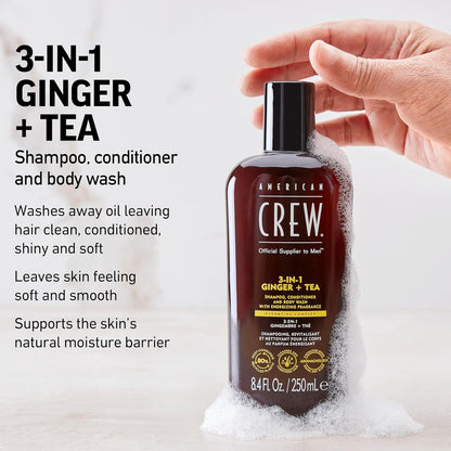 American Crew 3-IN-1 Ginger Tea Shampoo, Conditioner and Body Wash (8.4 oz)