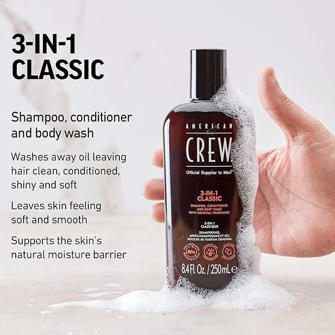 American Crew 3-IN-1 CLASSIC Shampoo, Conditioner and Body Wash (8.4 oz)