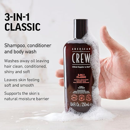American Crew 3-IN-1 CLASSIC Shampoo, Conditioner and Body Wash (8.4 oz)