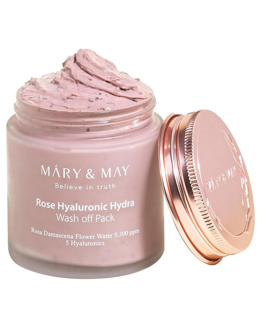 MARY & MAY Vegan Rose Hyaluronic Hydra Wash Off Mask Pack (4.4oz)