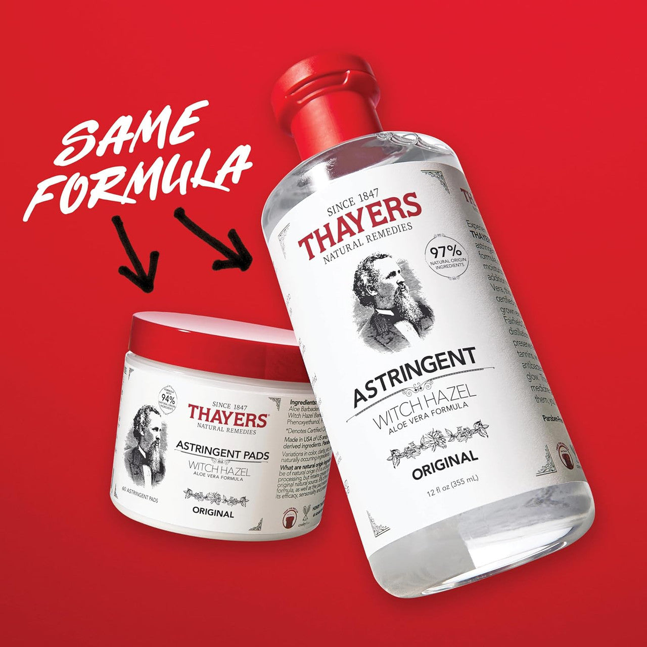 THAYERS Original Witch Hazel Astringent Pads (60ct)