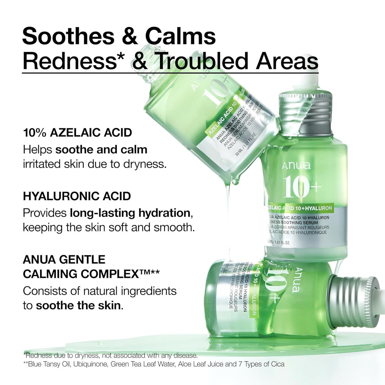 Anua Azelaic Acid 10 Hyaluron Redness Soothing Serum (1.01oz)