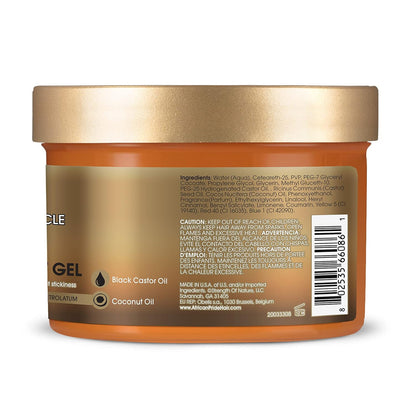 African Pride Black Castor Miracle Extra Hold Braid, Loc, Twist Gel (12oz)