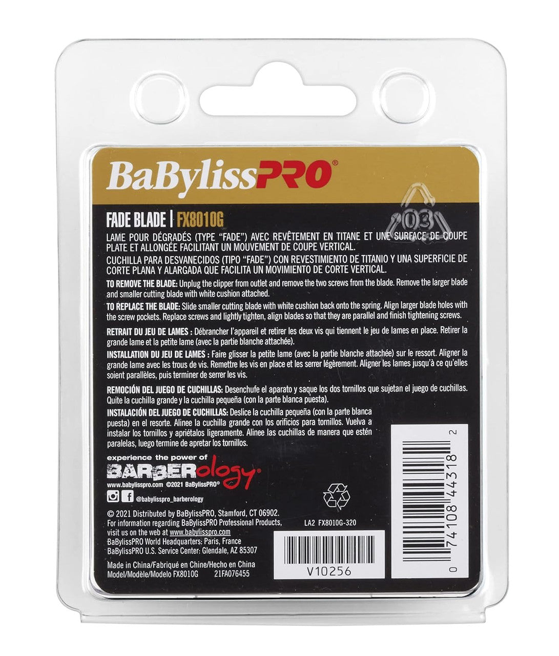BaBylissPRO Replacement Titanium Fade Blade Gold
