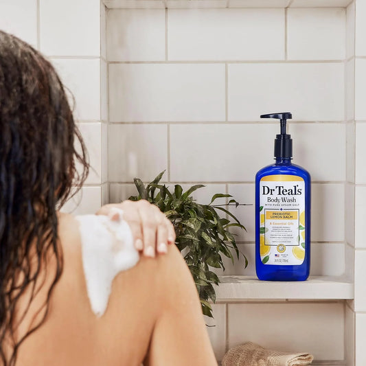 Dr. Teal's Body Wash With Pure Epsom Salt, Prebiotic Lemon Balm (24oz)