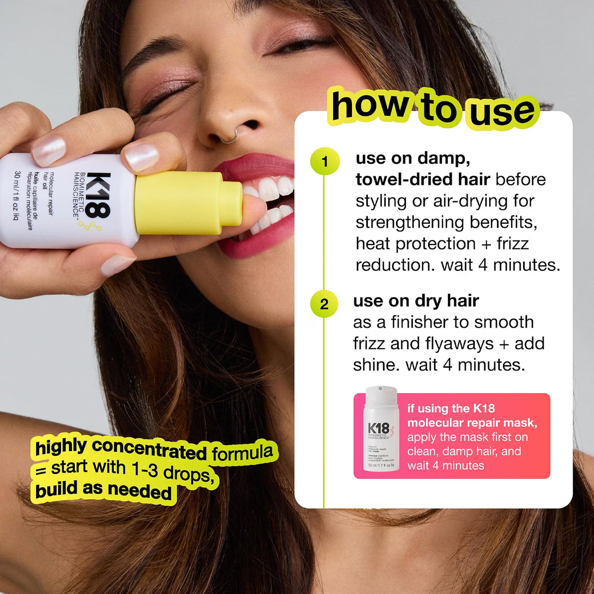 K18 Molecular Repair Hair Oil (0.34oz)