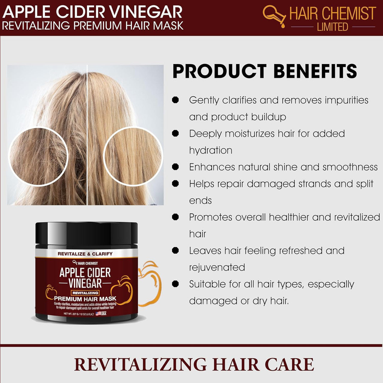 HAIR CHEMIST Apple Cider Revitalizing Premium Hair Mask (12oz)