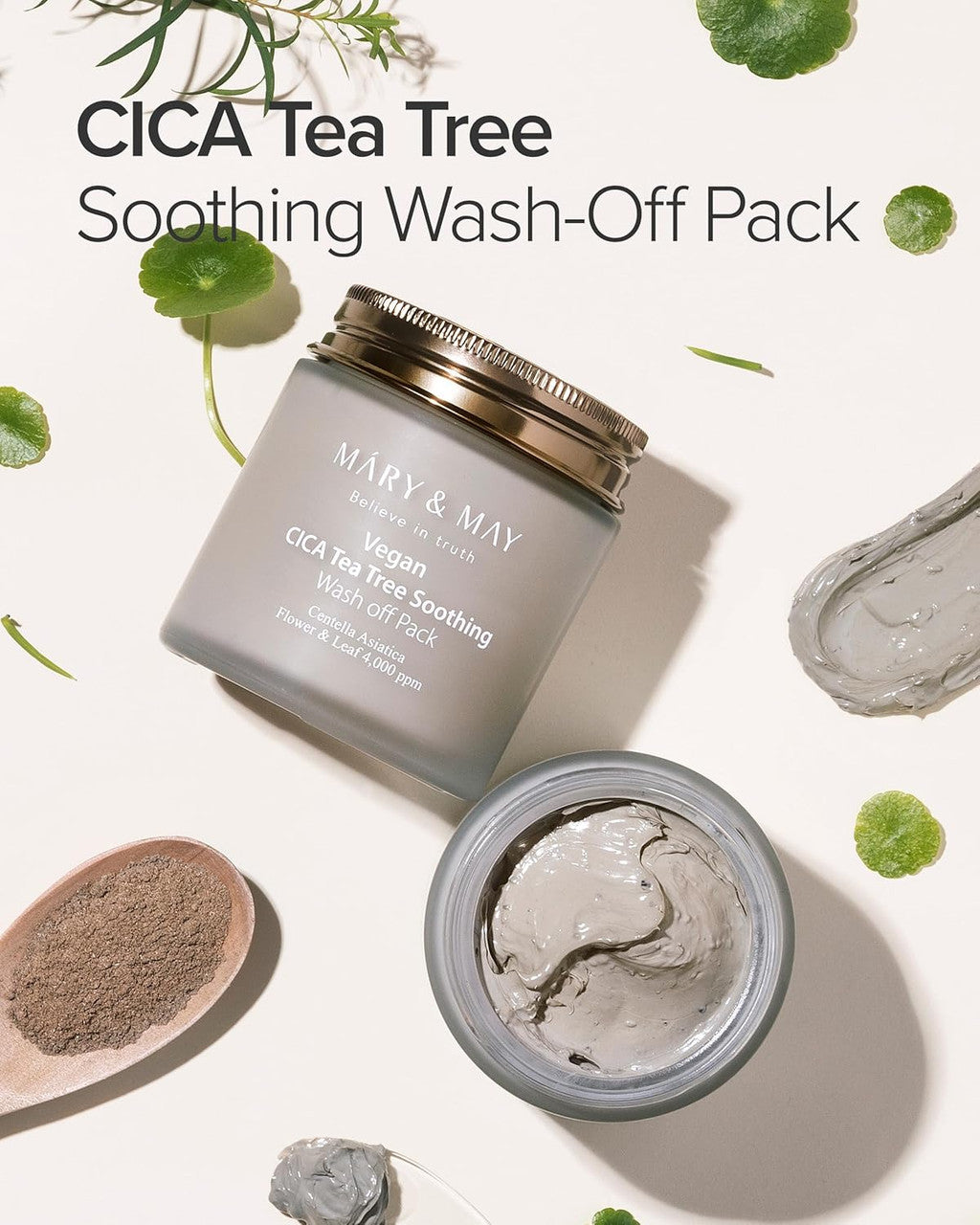 MARY & MAY Vegan Cica Tea Tree Soothing Wash Off Pack (4.4oz)