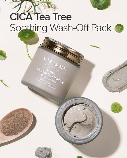 MARY & MAY Vegan Cica Tea Tree Soothing Wash Off Pack (4.4oz)