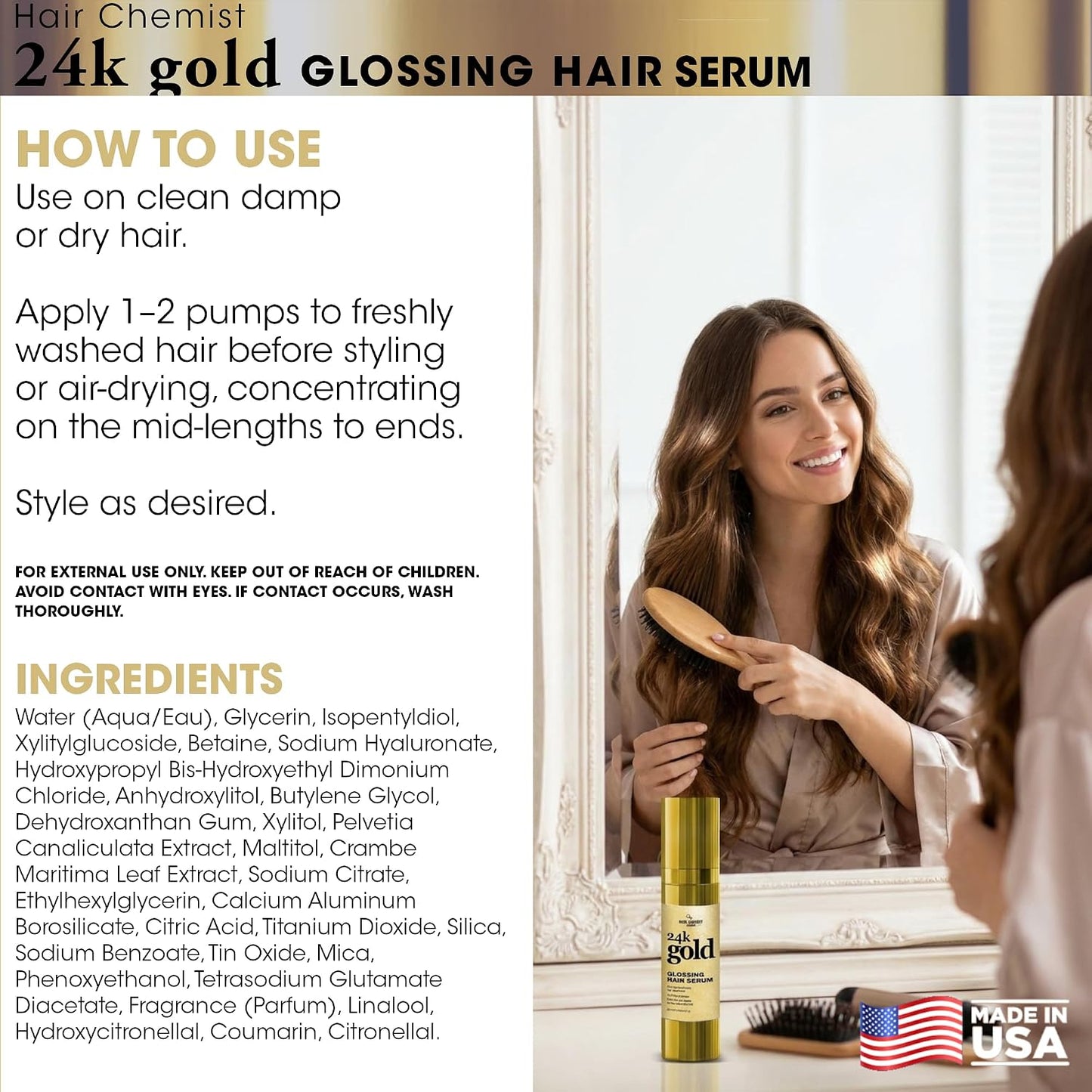HAIR CHEMIST 24k Gold Glossing Hair Serum (3oz)