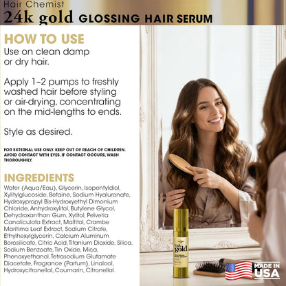 HAIR CHEMIST 24k Gold Glossing Hair Serum (3oz)