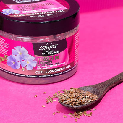 Sofnfree Curl Elongating Gel with Flaxseed Oil & Rosewater (11 oz)
