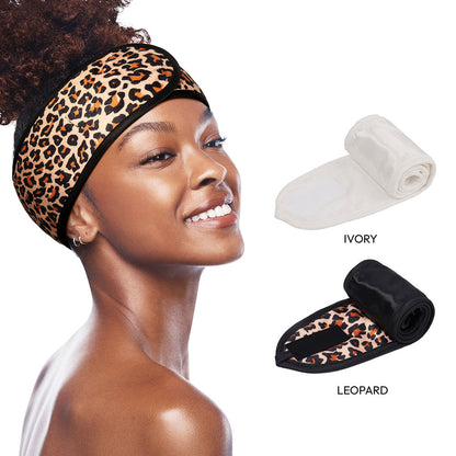 RED Velcro Spa Headband (Leopard)