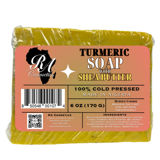 RA Cosmetics 100% Cold Pressed Turmeric & Shea Butter Soap Bar (6 oz)
