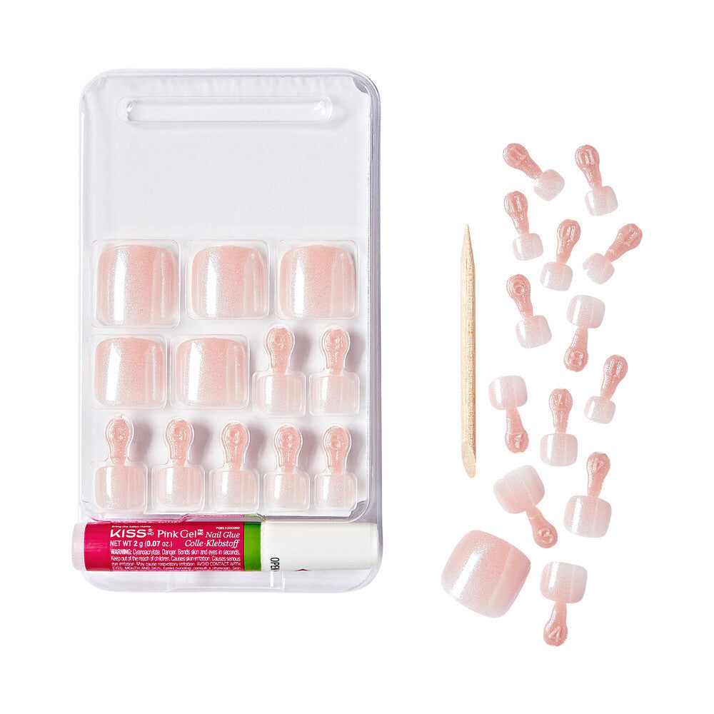 KISS Gold Finger Solid Color Glue-On Fake Toenails - TREAT ME