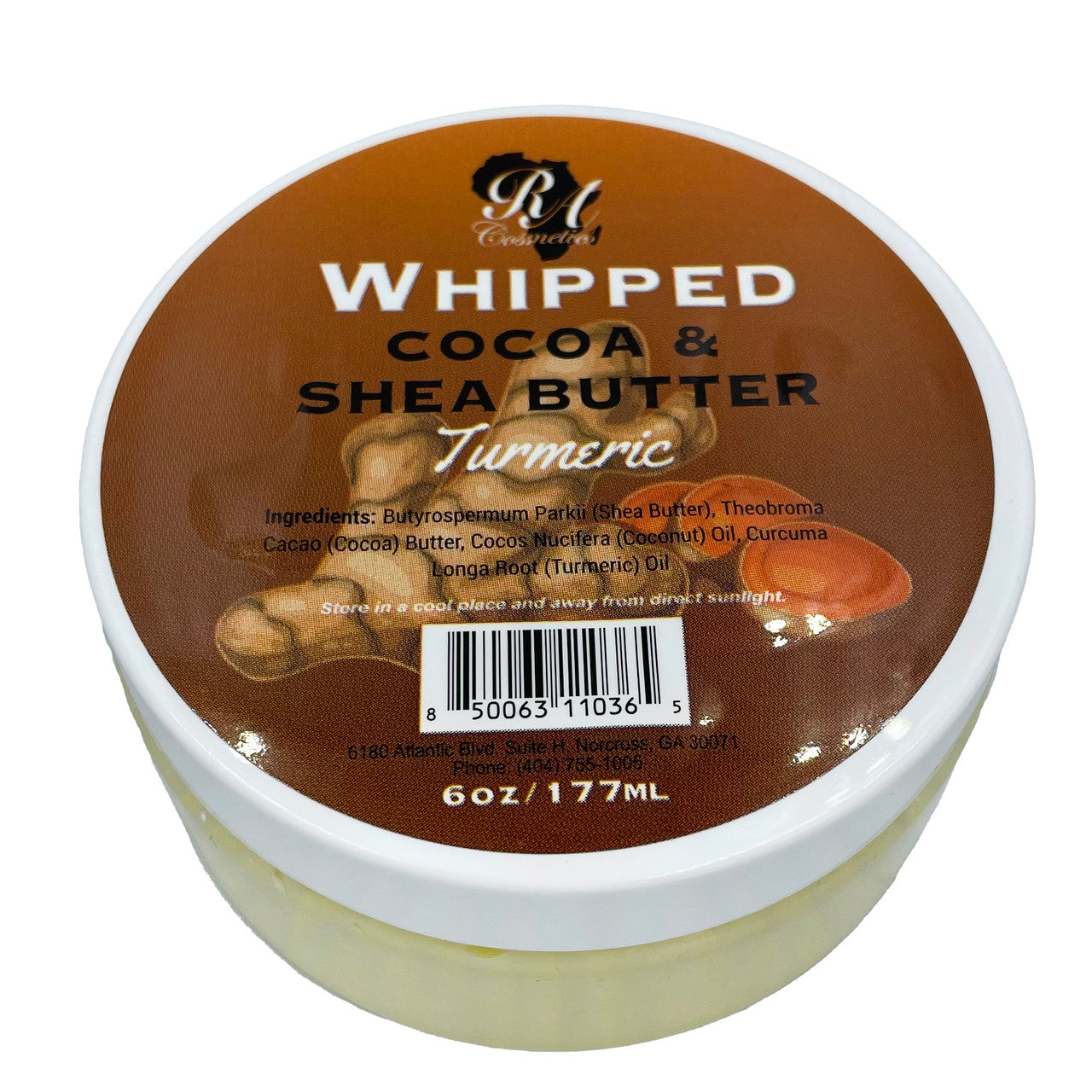 RA Cosmetics Whipped Cocoa & Shea Butter With Turmeric Oil (6oz)