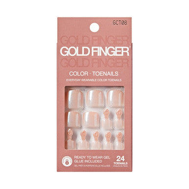 KISS Gold Finger Solid Color Glue-On Fake Toenails - TREAT ME
