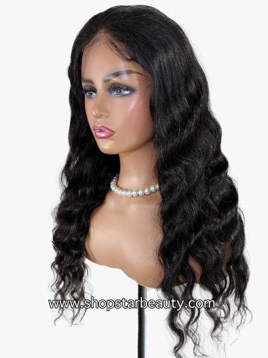 15A PINK LEMON GOLD 100% Human Hair 5X6 Lace Front Wig - MAINE (18"-30")