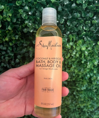 SheaMoisture Coconut & Hibiscus Illuminating Bath Body and Massage Oil (8oz)
