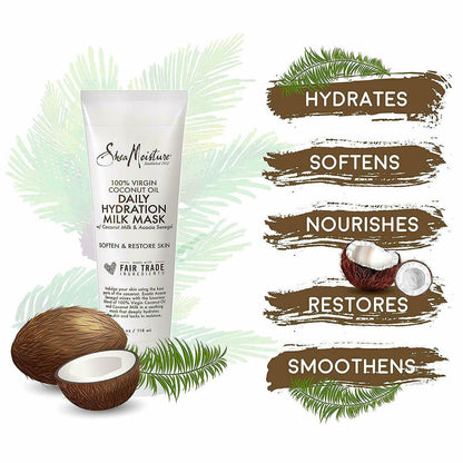 SheaMoisture 100% Extra Virgin Coconut Oil Daily Hydration Milk Mask (4 oz)