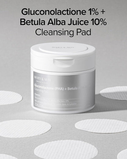 MARY & MAY Gluconolactone PHA Betula Alba Juice Cleansing Pad (70Pads)
