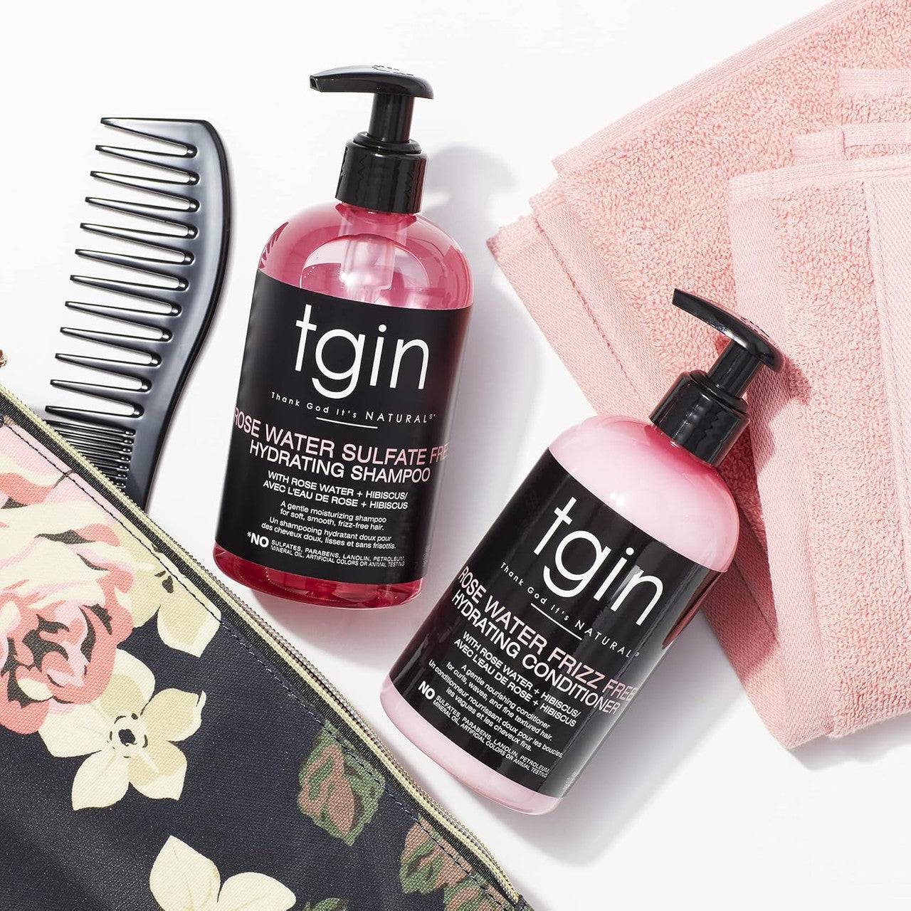TGIN Rose Water Sulfate-Free Hydrating Shampoo (13 oz)