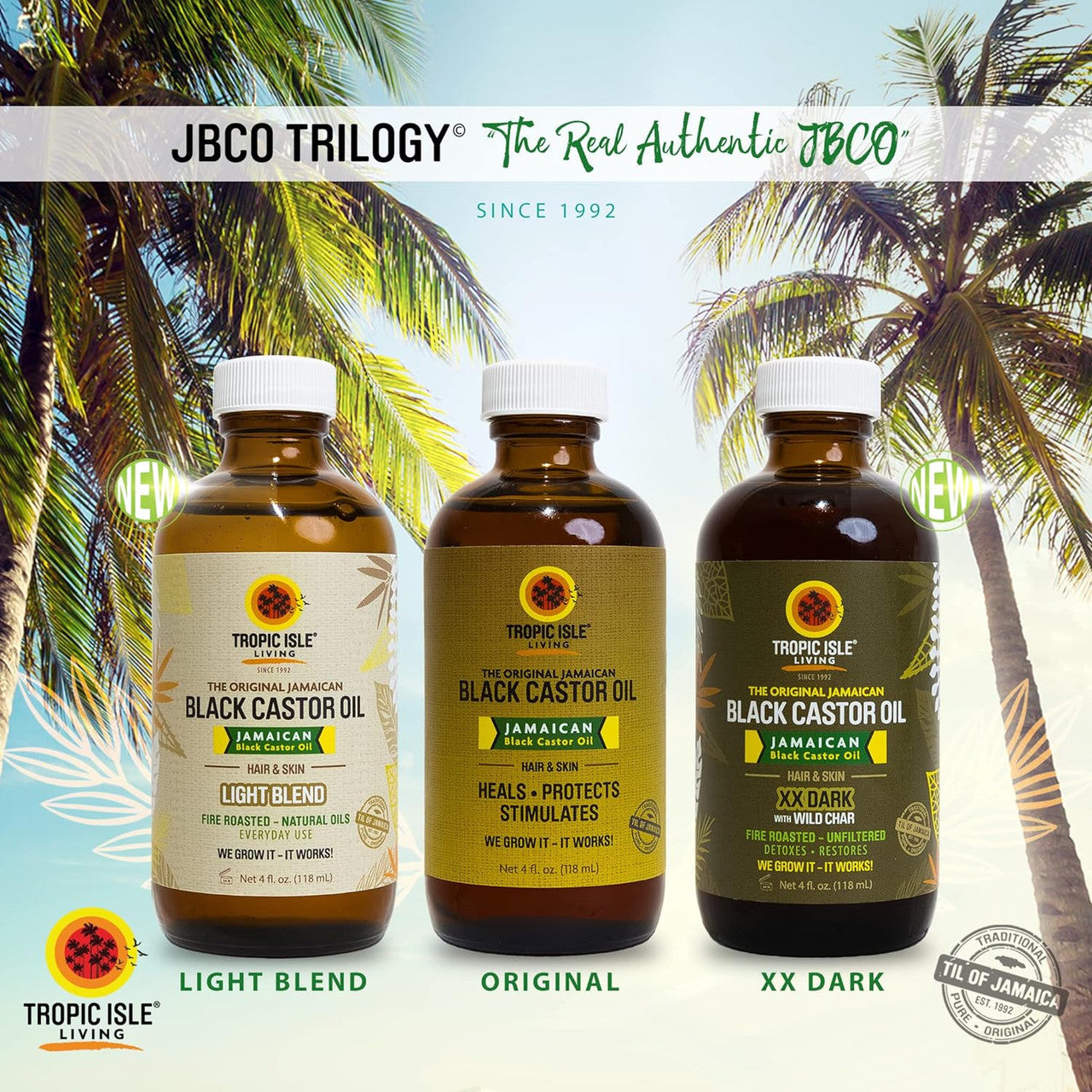Tropic Isle Living Jamaican Black Castor Oil XX Dark with Wild Char (4 oz)