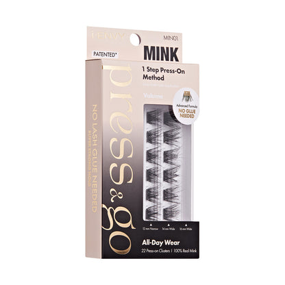 KISS i Envy Press & Go Press-On Pre-Glued Lash Clusters – Mink